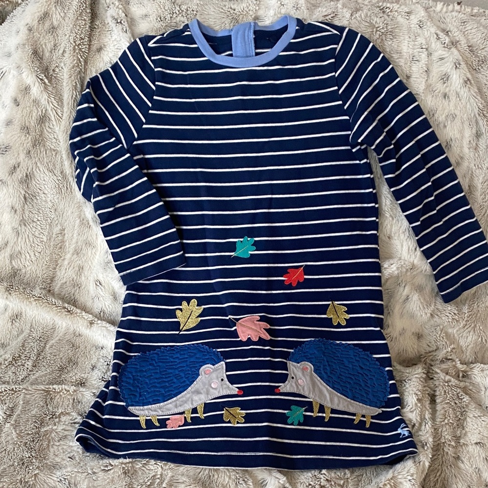 Joules Navy and White Striped Dress
